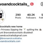 image of bravo and cocktails instagram account