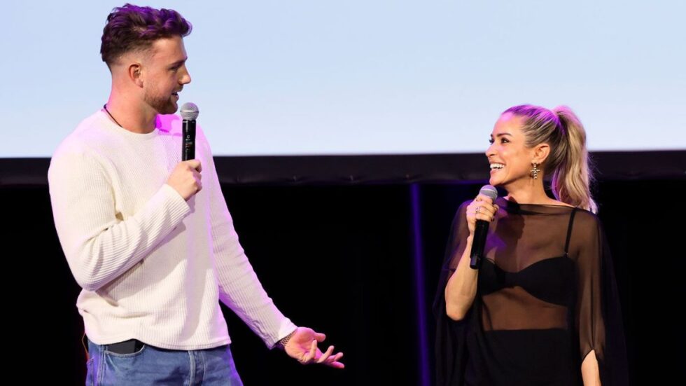 Kristin Cavallari with Harry Jowsey during 'Honestly Cavallari: The Headline Tour' in Chicago