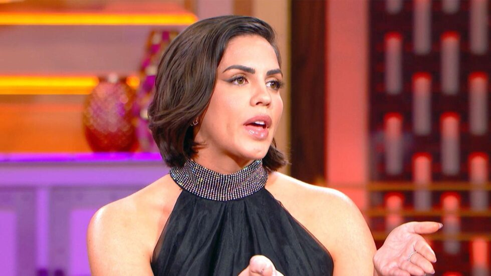Katie Maloney pictured on a Vanderpump Rules reunion