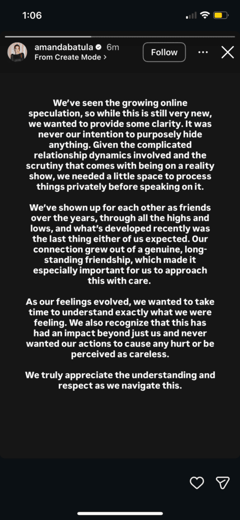 Amanda Batula and West Wilson confirm relationship